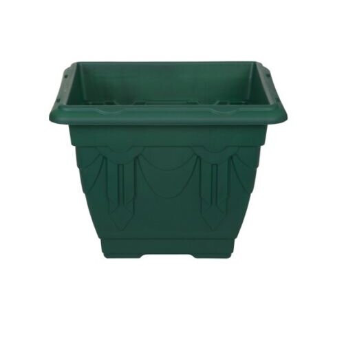 Green Square Venetian Pot Decorative Plastic Garden Planter 22cm