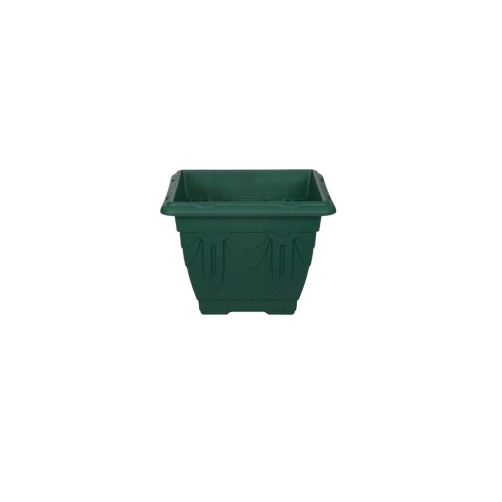 Whiterfurze Square Venetian Pot Decorative Plastic Garden Planter 22Cm Green