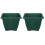 2 Green Square Venetian Pot Decorative Plastic Garden Planter 22cm 1