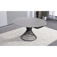 Ceramic table round grey