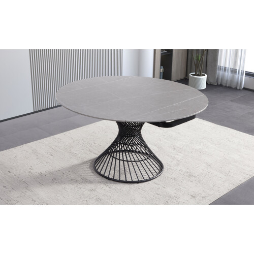 Ceramic table round grey