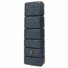 300L Slim Stone Decor Rainwater Wall Tank, Water Saving,  Includes Tap