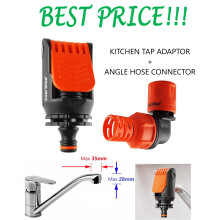 UNIVERSAL KITCHEN TAP ADAPTOR + ANGLE HOSE CONNECTOR WITH LOCK