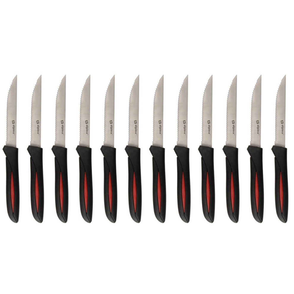Alpina Set Of 12 Serrated Steak Knives Set Dishwasher Safe
