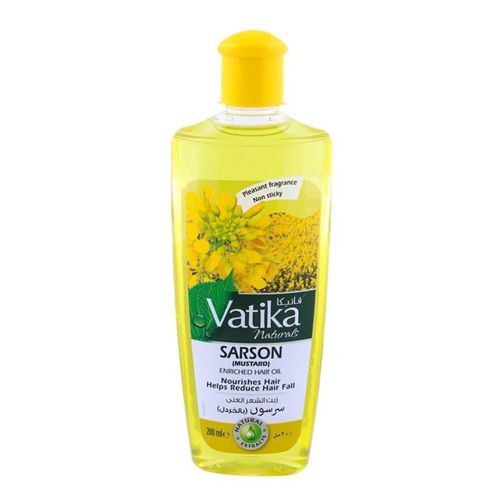 Vatika Dabur Mustard Hair Oil 200Ml (Pack Of 1) Nourishes & Moisturize