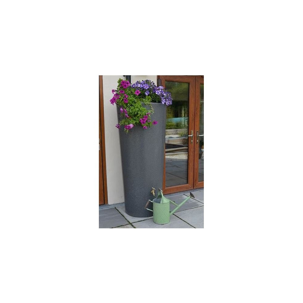 380L Garden Planter Water Butt Millstone Grit With Tap Kit & Diverter