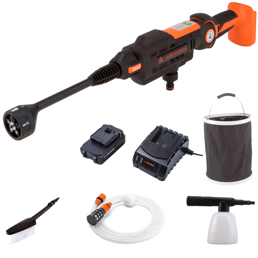 Yard Force 20V Aquajet Cordless Pressure Cleaner 2.5Ah Li-Ion Battery