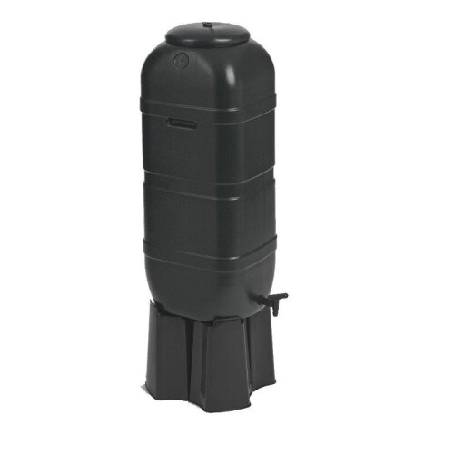 Strata 100L Black Slimline Space Saver Water Butt Complete Kit 1