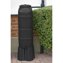 100L Black Slimline Space Saver Water Butt Complete Kit