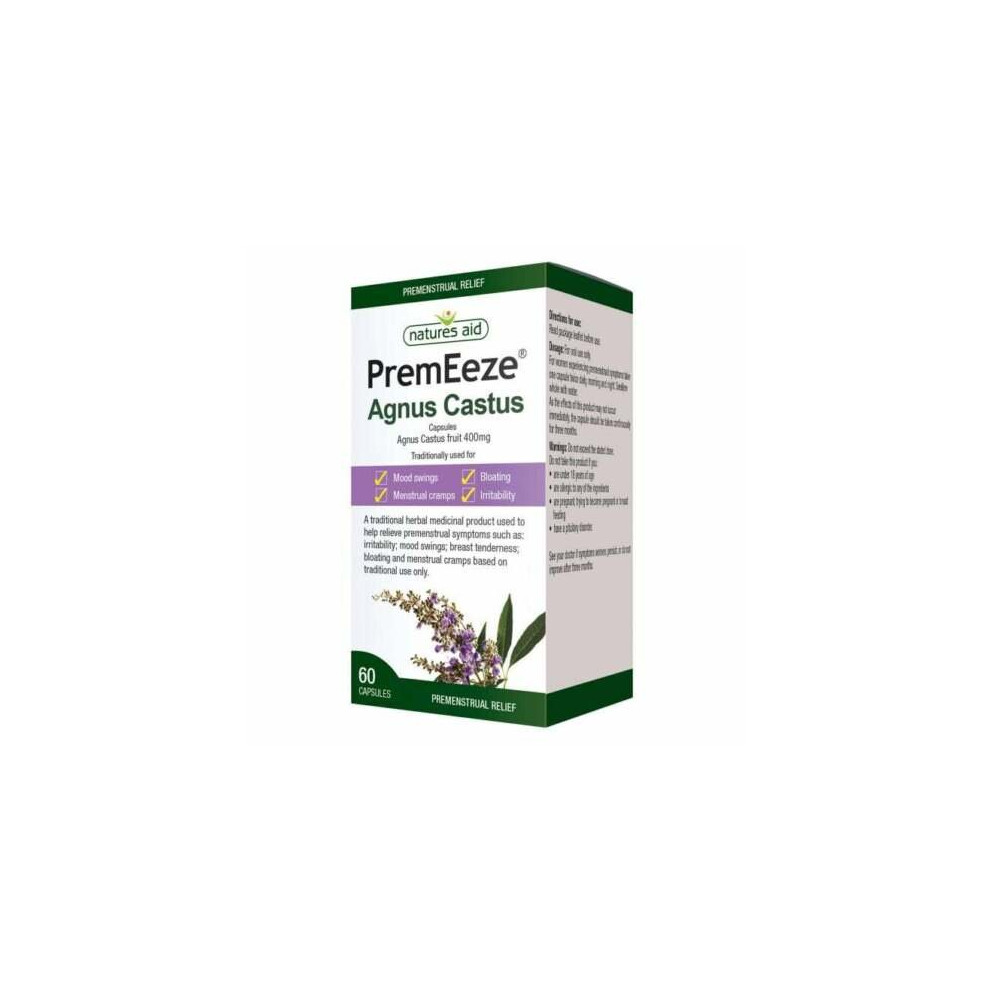 Natures Aid PremEeze 400mg Agnus Castus Premenstrual Relief - 60 Capsules