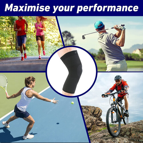 Neo G Airflow Non-Slip Knee Support - Multi-Zone Compression, Breathable Knee Brace, Medium, Black 2