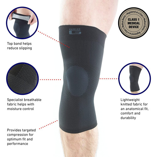 Neo G Airflow Non-Slip Knee Support - Multi-Zone Compression, Breathable Knee Brace, Medium, Black 1