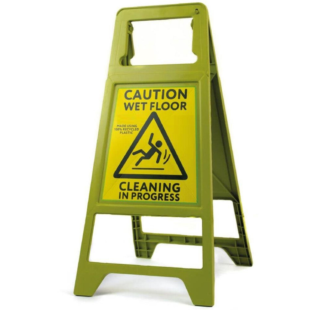 JanSan Recycled Floor Sign Wet Floor & Cleaning in Progress (Each)