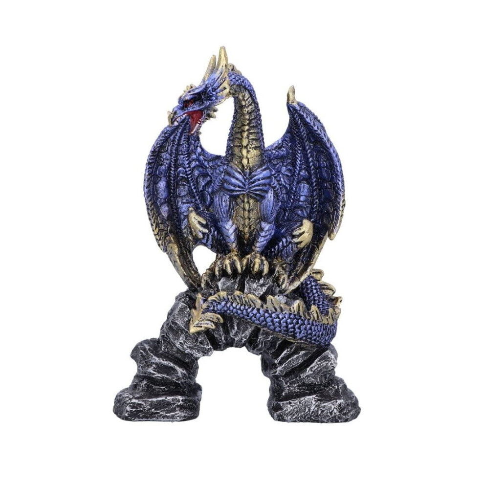 Nemesis Now Acko Dragon Metallic Blue Figurine Decorative Hand-Painted