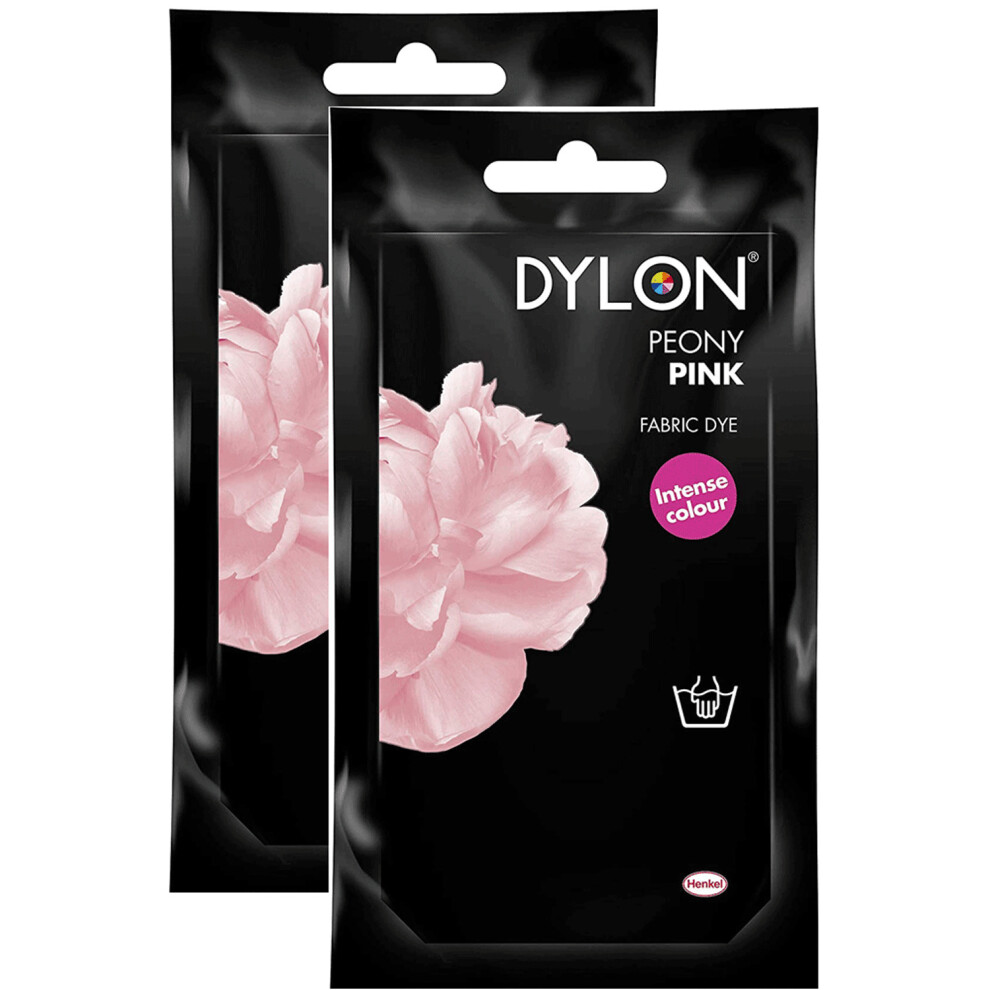 2 x Dylon Hand Fabric Dye Sachet And Soft Furnishings 50g - Peony Pink