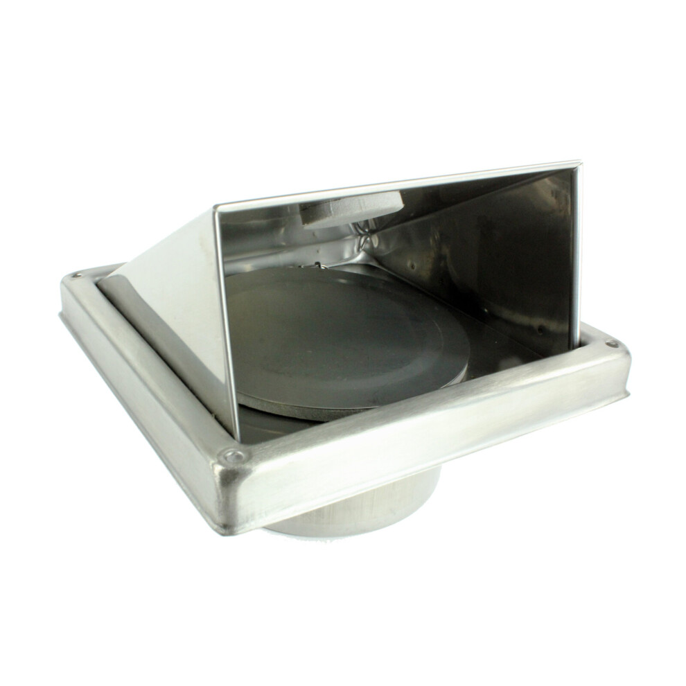 Stainless Steel External Wall Air Vent Non Return Flap Outlet (5" / 125mm)