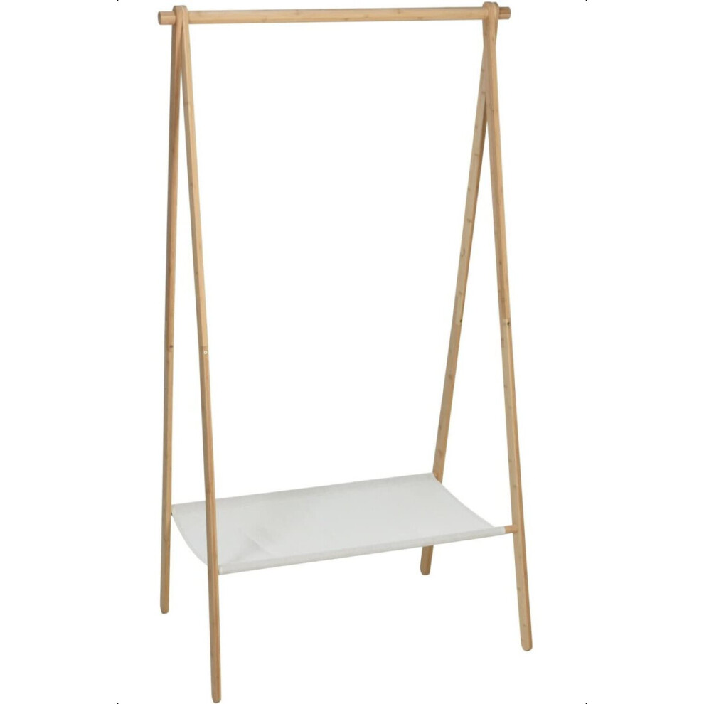 Adult Clothes Rail Rack Bamboo Shelf Lightweight Foldable Fabric Storage Stand - Image 3