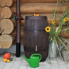 250L Barrique Oak Wood Effect Water Butt Barrel Outdoor Garden Stylish