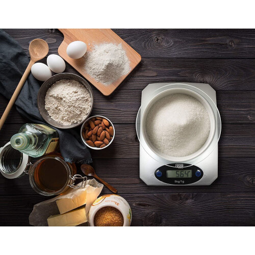 (SILVER) 5kg Digital Scale Electric Kitchen Scale For Cooking Baking 2