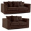 (Chocolate, 3 & 2 Seater Set) Luxor Scatter Back Cord Sofa Set Range 1