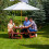 York 8 Seat Round Picnic Table - 1.8M Diameter - Brown 4