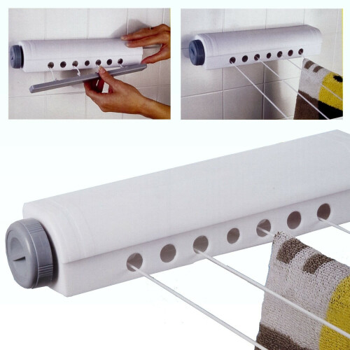 URBN Living 14m Washing Line Clothes Laundry Hanging Drying Rack Retractable Line