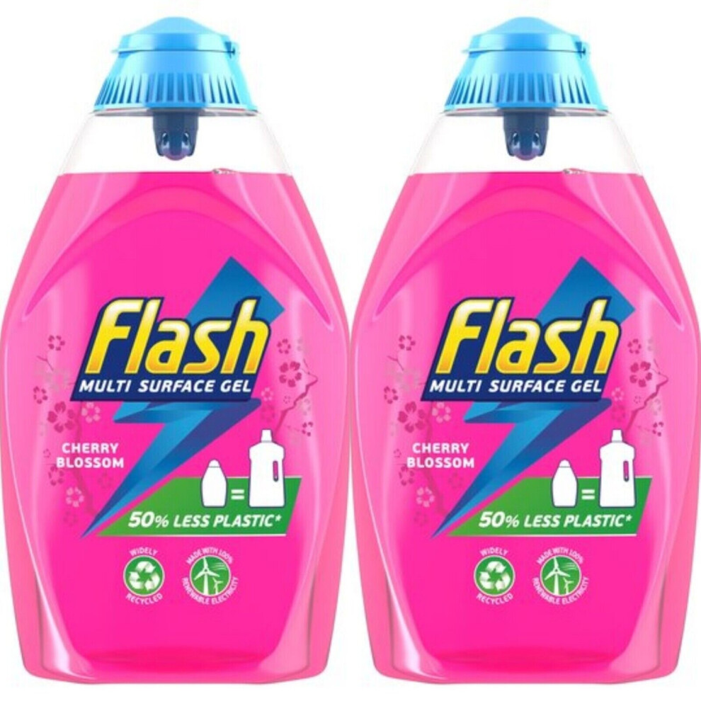 flash multi surface gel cleaner cherry blossom 600ml x 2