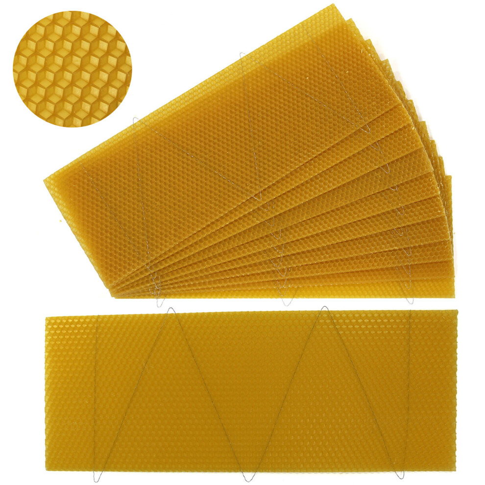 Actiasbee National Bee Hive Super Wired Wax Foundation Sheets 10 Pcs