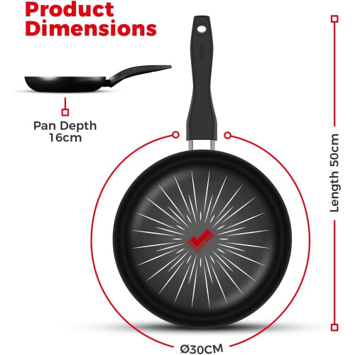 Tower Tower T800302 Smart Start Forged 30cm Frying Pan Black 2
