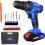Blue Screwdriver w/Battery Fast Charger Powerful Cordless Drill Set 1