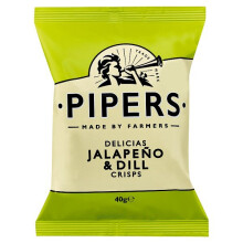 Pipers Delicias Jalapeño & Dill Crisps 40g, Case of 24