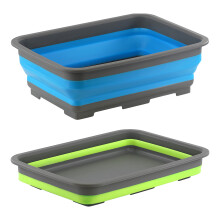 GEEZY Foldable Washing Up Bowl Collapsible Camping Bowl Caravan Dishwashing Basin 8L