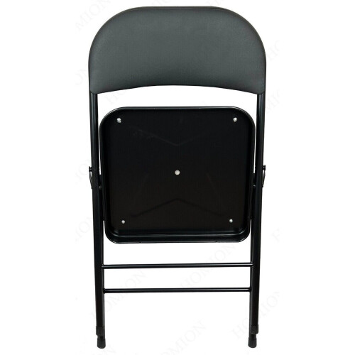 Folding Metal Chair Functional With Soft Padded Black Seat Home Dining 2