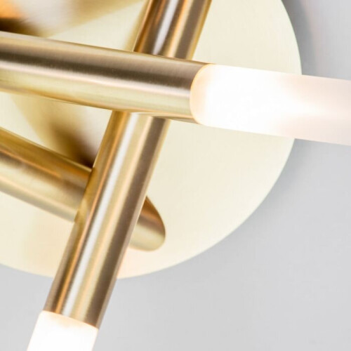 Litecraft Cross 3 Way Bathroom Flush Ceiling Light in Satin Brass 2