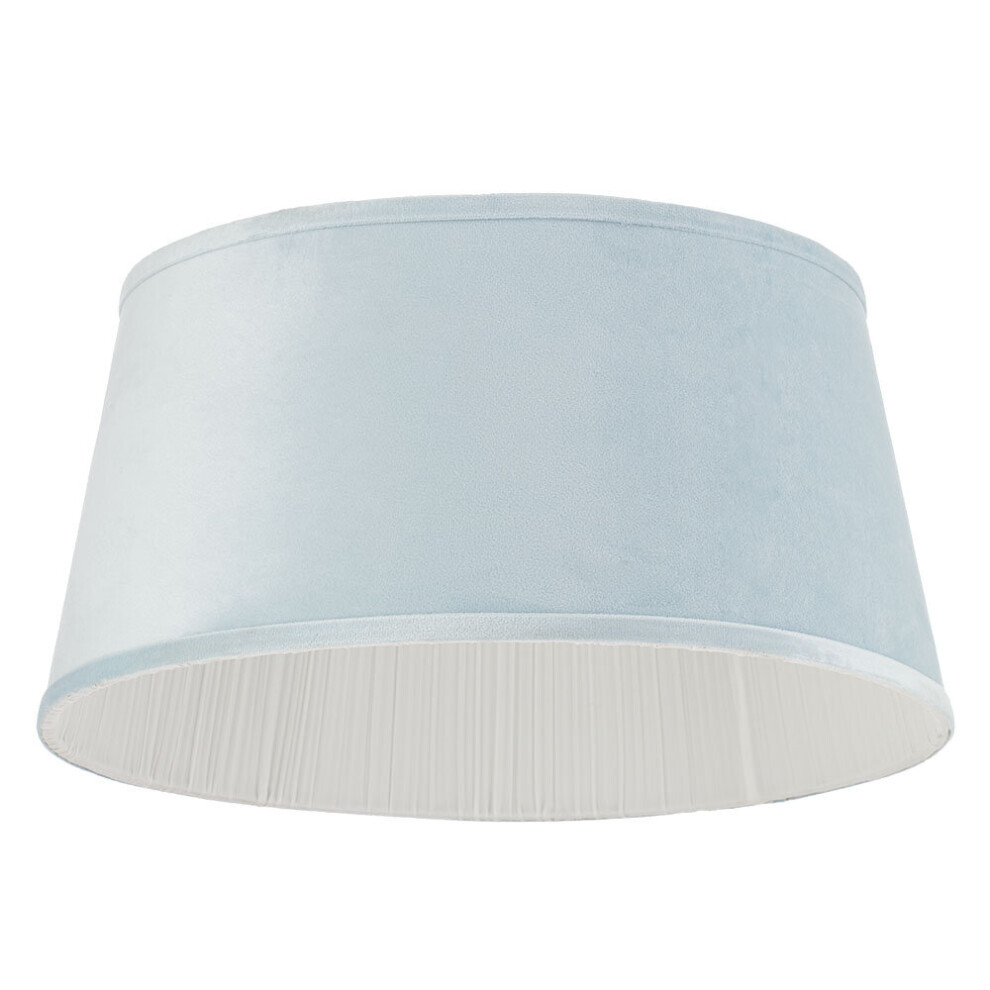 Litecraft Light Shade 45.5 cm Velvet Easy Fit Tapered Lampshade - Blue Clearance