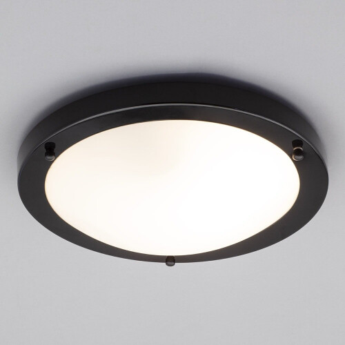 Litecraft Mari Large Flush Bathroom Light - Black 1