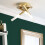 Litecraft Cross 3 Way Bathroom Flush Ceiling Light in Satin Brass 4