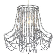 Litecraft Light Shade Beaded Easy Fit Ceiling Lampshade - Smoke Tint