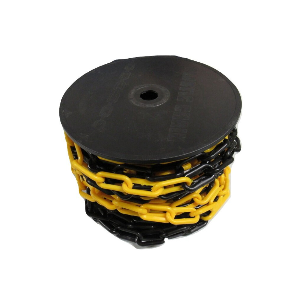 Plastic Safety Barrier Chain Fence 8Mm X 25M Black Yellow (Decorative) 707152580991