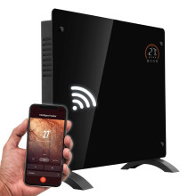 (1000W, Black) Baridi, Glass Panel Heater, Wi-Fi Enabled Control