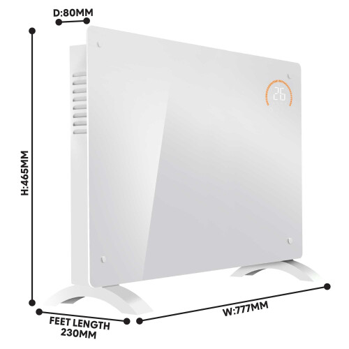 Dellonda (2000W, White) Baridi, Glass Panel Heater, Wi-Fi Enabled Control 1