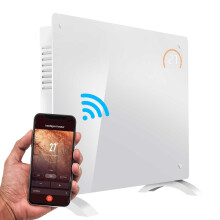 (1500W, White) Baridi, Glass Panel Heater, Wi-Fi Enabled Control
