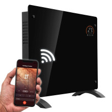 (1500W, Black) Baridi, Glass Panel Heater, Wi-Fi Enabled Control