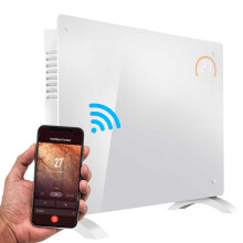 (2000W, White) Baridi, Glass Panel Heater, Wi-Fi Enabled Control