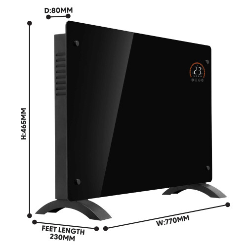 Dellonda (2000W, Black) Baridi, Glass Panel Heater, Wi-Fi Enabled Control 1