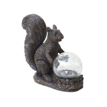 Stunning Outdoor Multicolour Solar Garden Squirrel with Sphere Ornament - patio