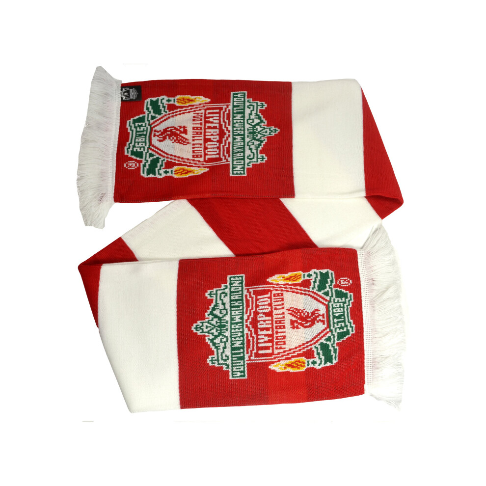 Liverpool Fc Liverpool Jacquard Knit Bar Scarf Red White White,Red