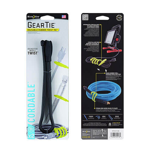 Nite Ize (Black) Nite Ize Gear Tie Cordable Twist Tie 18" (2 Pack) 2