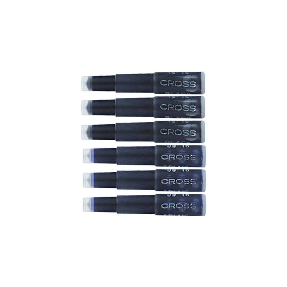 Cross ( Wash) Fountain Pen Ink Cartridge 6 Per Card Blue/Black