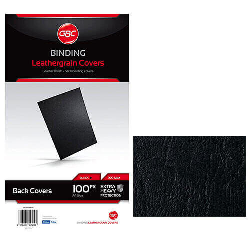 (Black) GBC Ibico Leathergrain Binding Covers A4 100pk